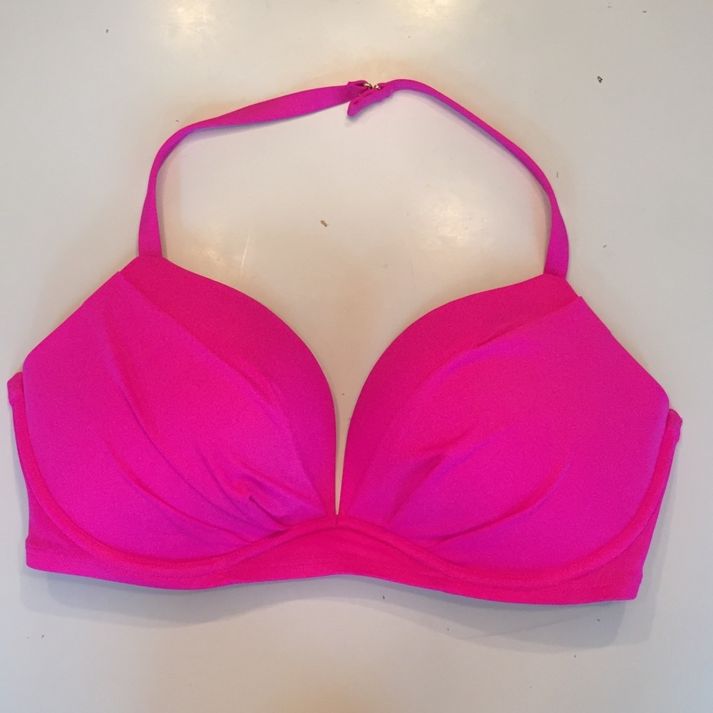 Push-up Hot Pink Victoria Secret Halter Bikini Top